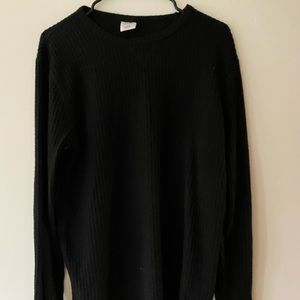 urban outfitters men’s black waffle ribbed sweater